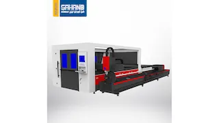 دستگاه برش لیزر فایبر کابین دار 6020 حرفه ای