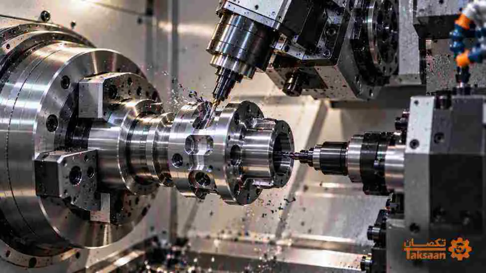 تصویر دستگاه تراش CNC - محور C در تراشکاری چندمحوره