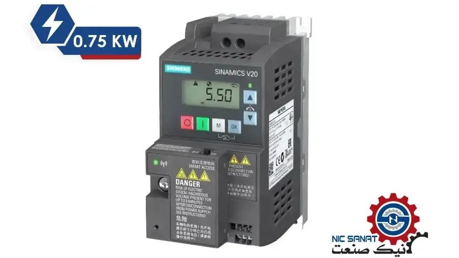 اینورتر تک فاز 0.75KW سری V20 زیمنس مدل 6SL3210-5bb17-5uv1