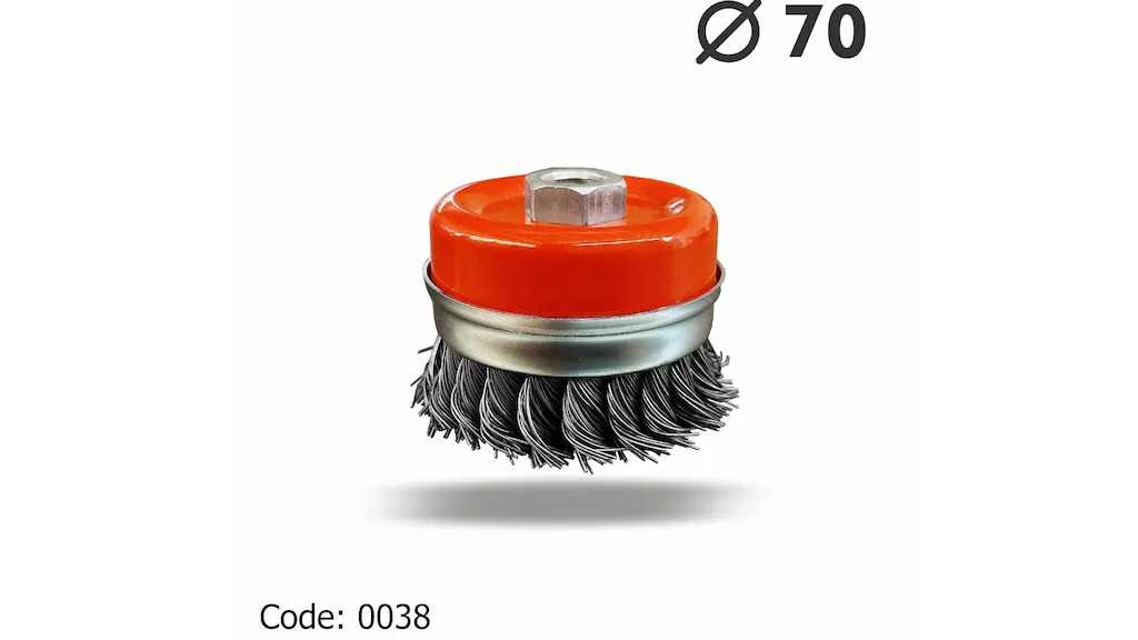  برس کاسه ای طوقه دار بافته 70 یال 17 مرکز مهره سایز 14×2 mm 