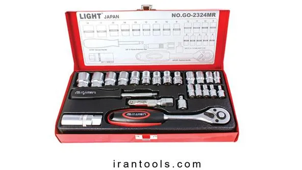 جعبه بکس 24 پارچه 3/8 ، 1/4 اینچ درایو لایت LIGHT GO-2324 MR