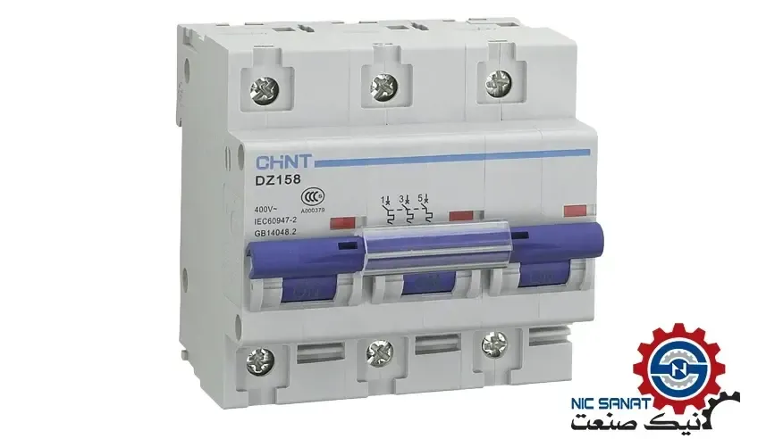  کلید مینیاتوری سه فاز 80 آمپر سه پل چانت مدل DZ158-C80-10K-3P