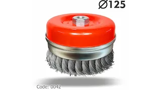  برس کاسه ای طوقه دار بافته 125 یال 25 مرکز مهره سایز 14×2 mm 