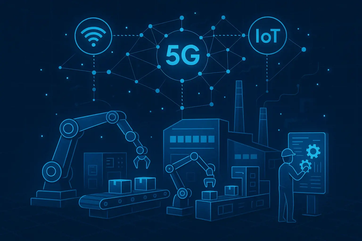 طراحی کارخانه هوشمند با بهره‌گیری از شبکه‌های ۵G و IoT